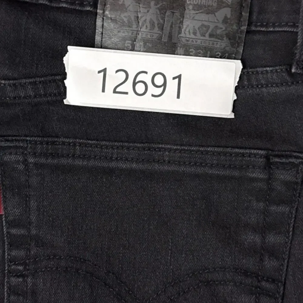 Levis 511 Slim Fit Jeans Mens 33x34 Black Stretch Premium Denim Pants